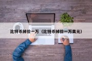 比特币掉价一万（比特币掉价一万美元）