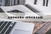 比特币单价多少（比特币多少价格）